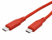 Kabel ROLINE USB-C - USB-C M/M , silikon, 60W, 1m, červený