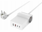 4smarts 6v1 USB-C/A stolní GaN prodlužovací kabel 65W