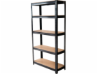 Regál Racks, kovový, MDF, 5 polic, 1800x900x400 mm, antracit