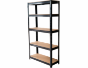Regál Racks, kovový, MDF, 5 polic, 1800x900x400 mm, antracit