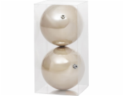 Koule MagicHome Vánoce, 2 ks, béžové, na vánoční stromeček, 12 cm