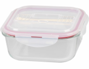 Dóza MagicHome, štvorcová, s vekom, 1200 ml, s príborom, Clip