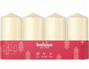 Sviečky Bolsius Pillar Advent, Vianoce, krémové, 48/100 mm, bal. 4 ks