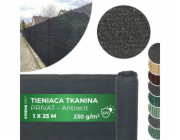 Tkanina tieniaca PRIVAT.NET 1x25 m, sieť, HDPE, UV, 230 g/m2, 95% antracit