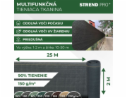 Tkanina tieniaca POPULAR.NET 2x25 m, HDPE, UV, 150 g/m2, 90% antracit