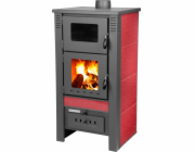 Kachle Pro TAURUS Ceramic, červené, 12 kW, 120 mm, s rúrou na pečenie