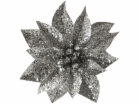 Kvet MagicHome Vianoce GlitterPoinsettia, so štipcom, str...