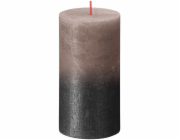 Sviečka Bolsius Rustic, valcová, Vianoce, Sunset Creamy Caramel+ Anthracite, 130/68 mm