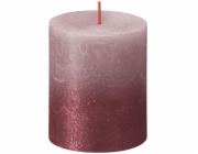 Sviečka Bolsius Rustic, valcová, Vianoce, Sunset Ash Rose+ Red, 80/68 mm