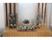 Stromeček MagicHome Vánoční, přírodní, se zelenými koulemi, 47 cm