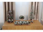 Ikebana MagicHome Vánoce, přírodní, se zelenými kuličkami...