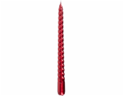 MagicHome Vánoční svíčka, 25 cm, bal. 2 ks, červená, spirála, kroucená