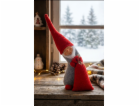 MagicHome Vánoční figurka, Elf s taškou, červená, látka, ...