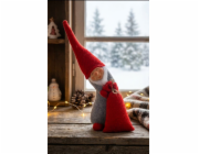 MagicHome Vánoční figurka, Elf s taškou, červená, látka, 13x10x43 cm