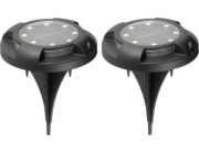Strend Pro Strend Pro Kráterová lampa, 11x14 cm, solární, 12x SMD LED, AA, 2 ks