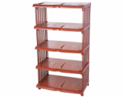 Regál na boty Strend Pro, 5 stran, plast, ratan, 48x30,5x86 cm