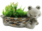 Dekorace MagicHome Gecco, Žába s květináčem, magnézie, 35...