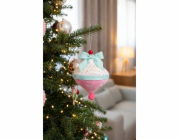 Dekorace MagicHome Vianoce Candy Line, růžová, závěsná, 13x15 cm