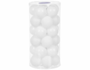 MagicHome Vánoční koule, 30 ks, bílé, lesklé, mix, na vánoční stromek, 6 cm