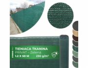 Stínicí tkanina PRIVAT.NET 1,2x50 m, HDPE, UV, 230 g/m2, 95% zelená