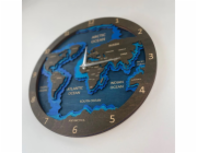 BusyKids Nástěnné hodiny Mapa světa tmavé