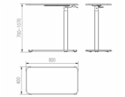 Psací stůl/stůl s nastavitelnou výškou Unikátní LAPTOP DESK černý