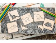 BeWooden Lišácké vkládací puzzle 4 v1 - Dino