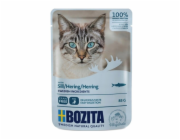 BOZITA Masové kousky v omáčce se sleďem – vlhké krmivo pro kočku – 85g