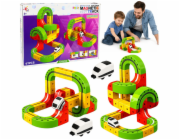 LeanToys Magnetická dráha s elektrickým vláčkem 3D kreativní stavebnice 67 dílků.