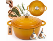 Atusa Litinový hrnec HAGE smaltovaný 24 cm 4 l, hořčice [kód produktu: DQ24-mustard]