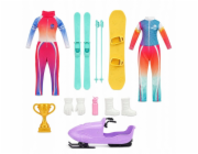 LeanToys Anlily Panenka Zimní sporty Lyže Sněžný skútr Snowboard Oblečení Sada