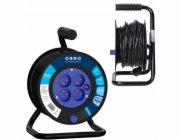 Orno Prodlužovací kabel , 4 zásuvky 2P+Z, PVC kabel H05VV-F 3x1,5 mm2, délka 25 m, tepelné relé, clony proudové cesty
