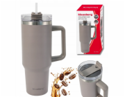 Klausberg Velký termohrnek s brčkem na vodu do auta 1100ml KLAUSBERG KB-7943 Šedý