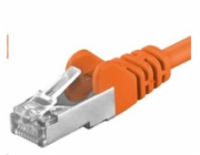 PREMIUMCORD Patch kabel CAT6a S-FTP, RJ45-RJ45, AWG 26/7 5m oranžová