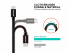 Swissten Datový Kabel Textile Usb / Micro Usb 1,2 M Černý