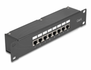 Delock - Propojovací panel - montáž do racku - CAT 6 - RJ-45 - cerná - 1U - 10"