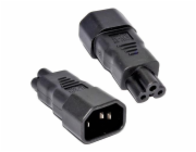 Adaptér IEC C14 na IEC C5 "trojlístek" napětí 230V, 10A