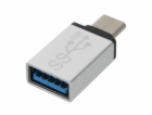 Redukce USB 3.1 konektor C/male - USB 3.0 A/female, stříb...