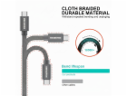 Swissten Datový Kabel Textile USB-C / USB-C 1,2 M Šedý