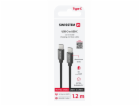 Swissten Datový Kabel Textile USB-C / USB-C 1,2 M Černý