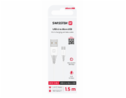 Swissten Datový Kabel Usb / Micro Usb 1,5 M Bílý (6,5Mm)