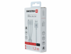 Swissten kabel Textile 3in1 mFi 1,2 m, stříbrná Swissten ...