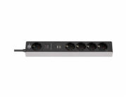 Brennenstuhl Steckdosenleiste 5-fach (grau/schwarz, 1,5 Meter, 2x USB-A, 1x USB-C Power Delivery)