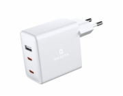 Swissten Síťový Adaptér GaN 2x USB-C + 1x USB 70W PD Bilý