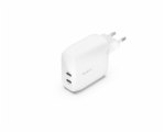 Belkin WCB010vfWH Belkin Duální 60W USB-C Power Delivery PPS nástěnná nabíječka, bílá
