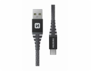 Swissten Datový kabel KEVLAR USB / USB-C 1,5 M ANTRACIT
