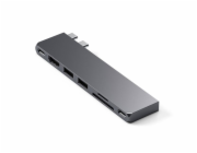 Satechi USB HUB Satechi Pro Hub Slim - hliníkový hub s dvojitým USB-C pro MacBook (USB 4, HDMI, 2x USB-A, SD/microSD, USB-C) (vesmírně šedý)