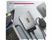 AXAGON ADSA-FPX, USB-C 10Gbps - SATA 6G, 2.5"/3.5" SSD/HDD FAST PORT X adaptér, vč. AC napáječe