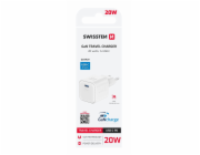 Swissten síťový adaptér gan 1x usb-c 20w power delivery bílý