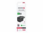 Swissten síťový adaptér 12w 1x usb-c + 1x usb-a  černý